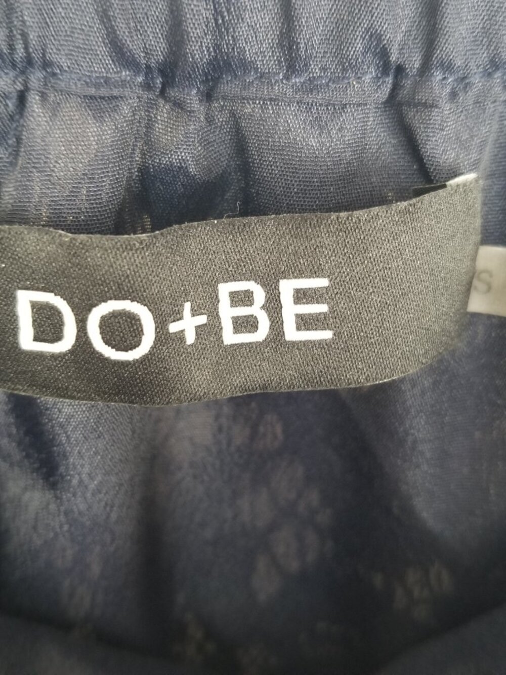 Do+Be Navy Blue Mini Dress Size Small Lace Off-Shoulder Lined - Picture 8 of 11
